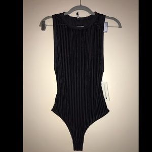 Sheer striped body suit